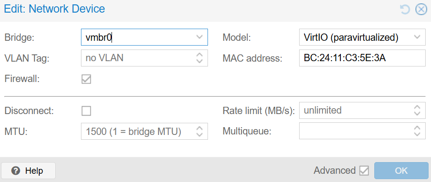 ProxMox Network Configuration