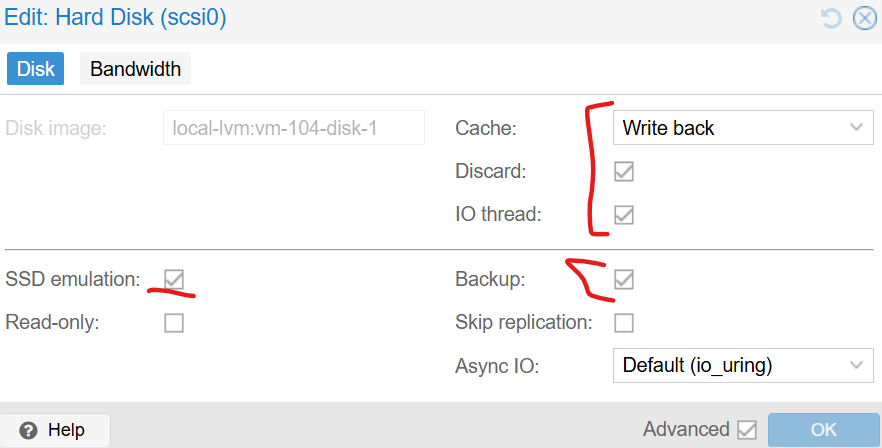 ProxMox Hard Disk Configuration